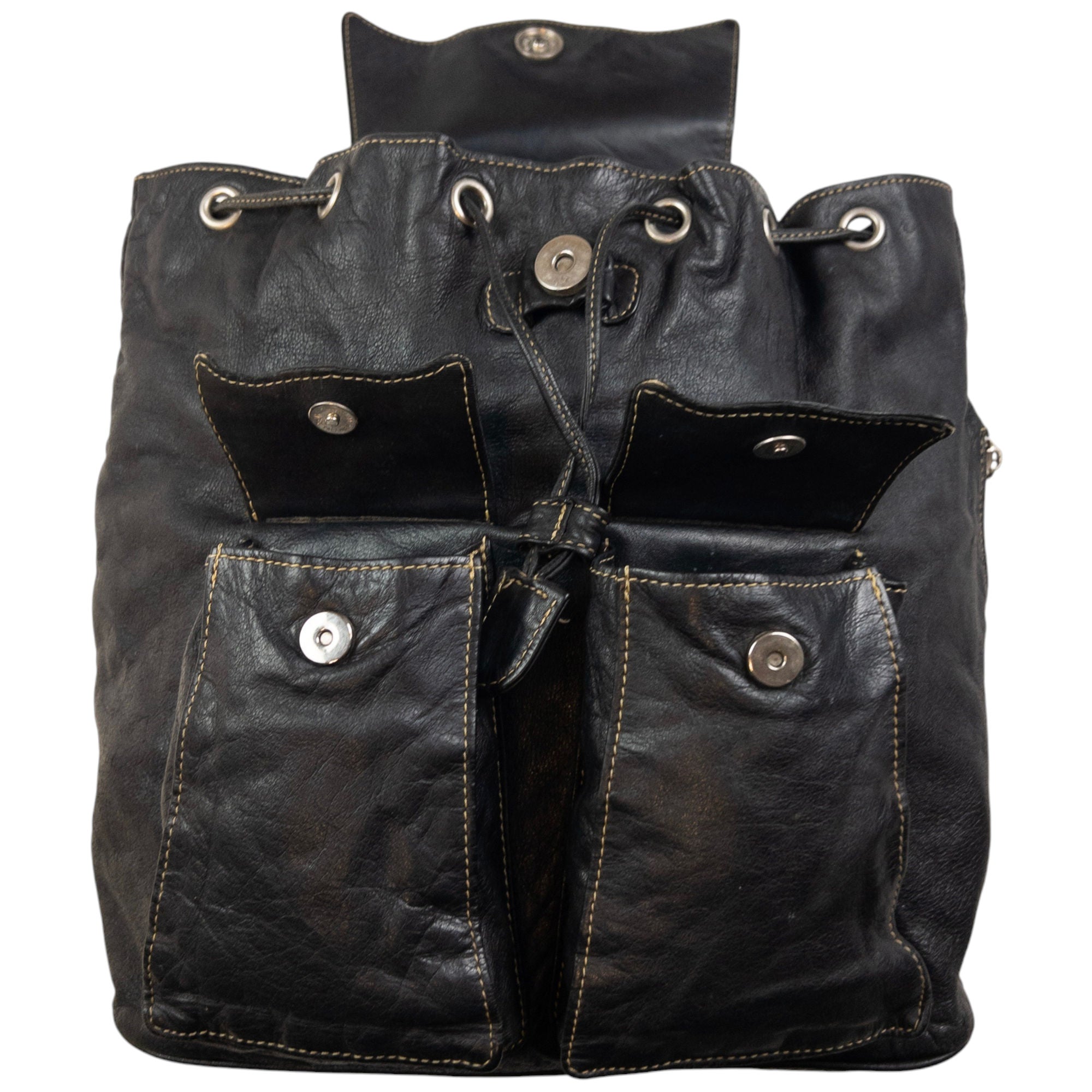 Vintage Jean Paul Gaultier Leather Bucket Backpack