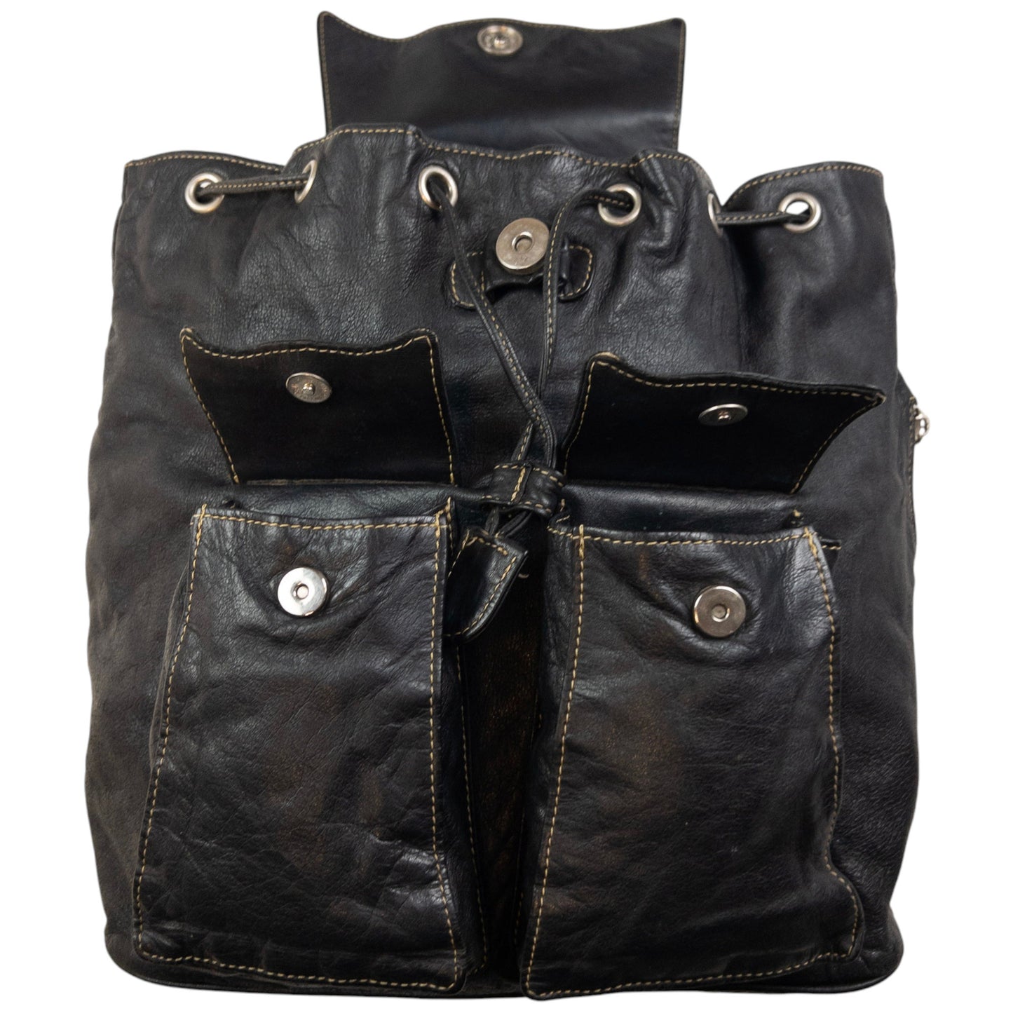 Vintage Jean Paul Gaultier Leather Bucket Backpack