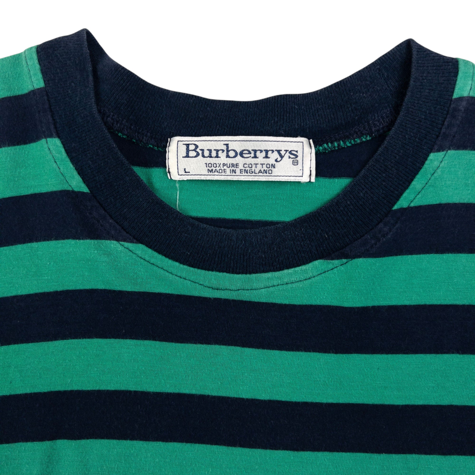 Vintage Burberry Embroidered Striped T Shirt Size S