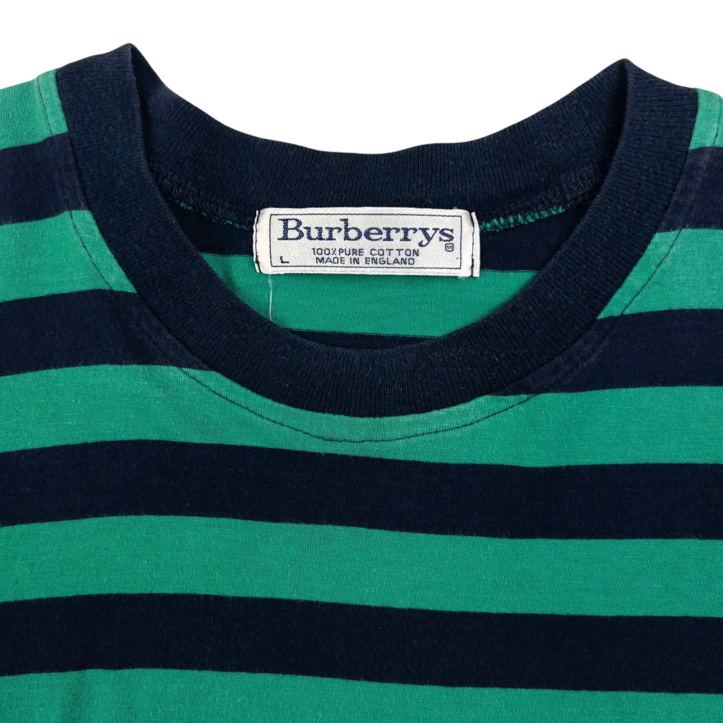 Vintage Burberry Embroidered Striped T Shirt Size S