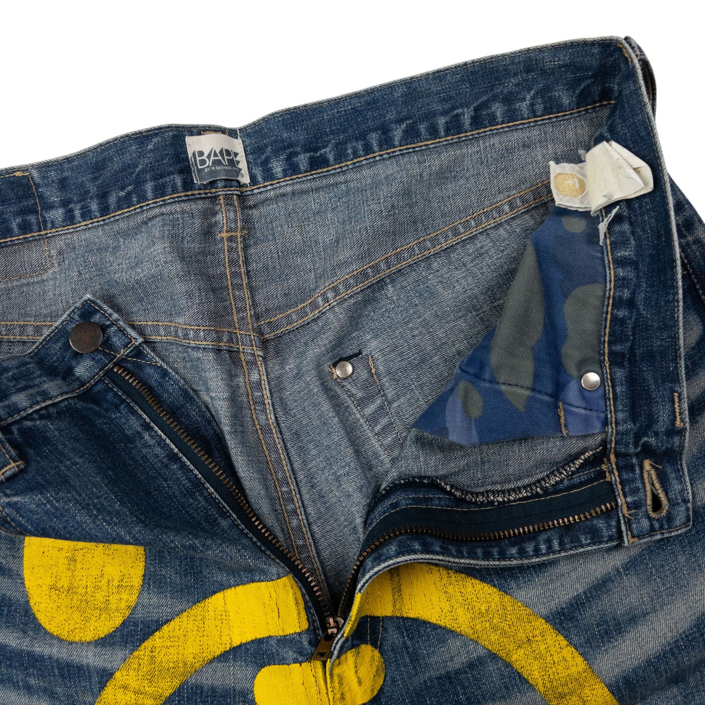 Vintage Bape Baby Milo Painted Denim Jeans Size L