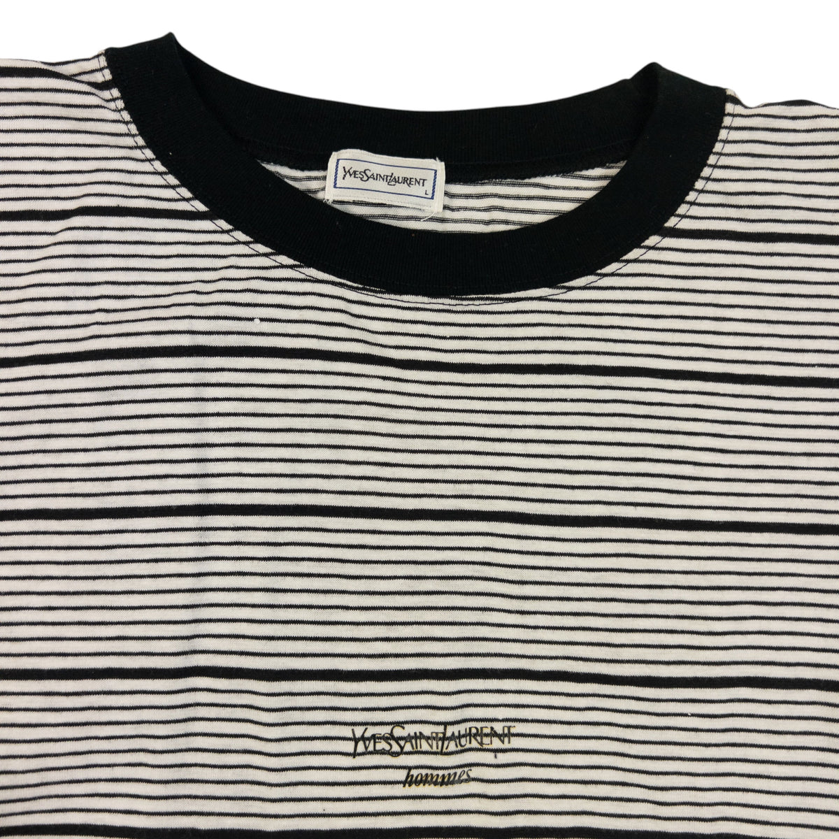Vintage 80s YSL Yves Saint Laurent Striped T Shirt Size S