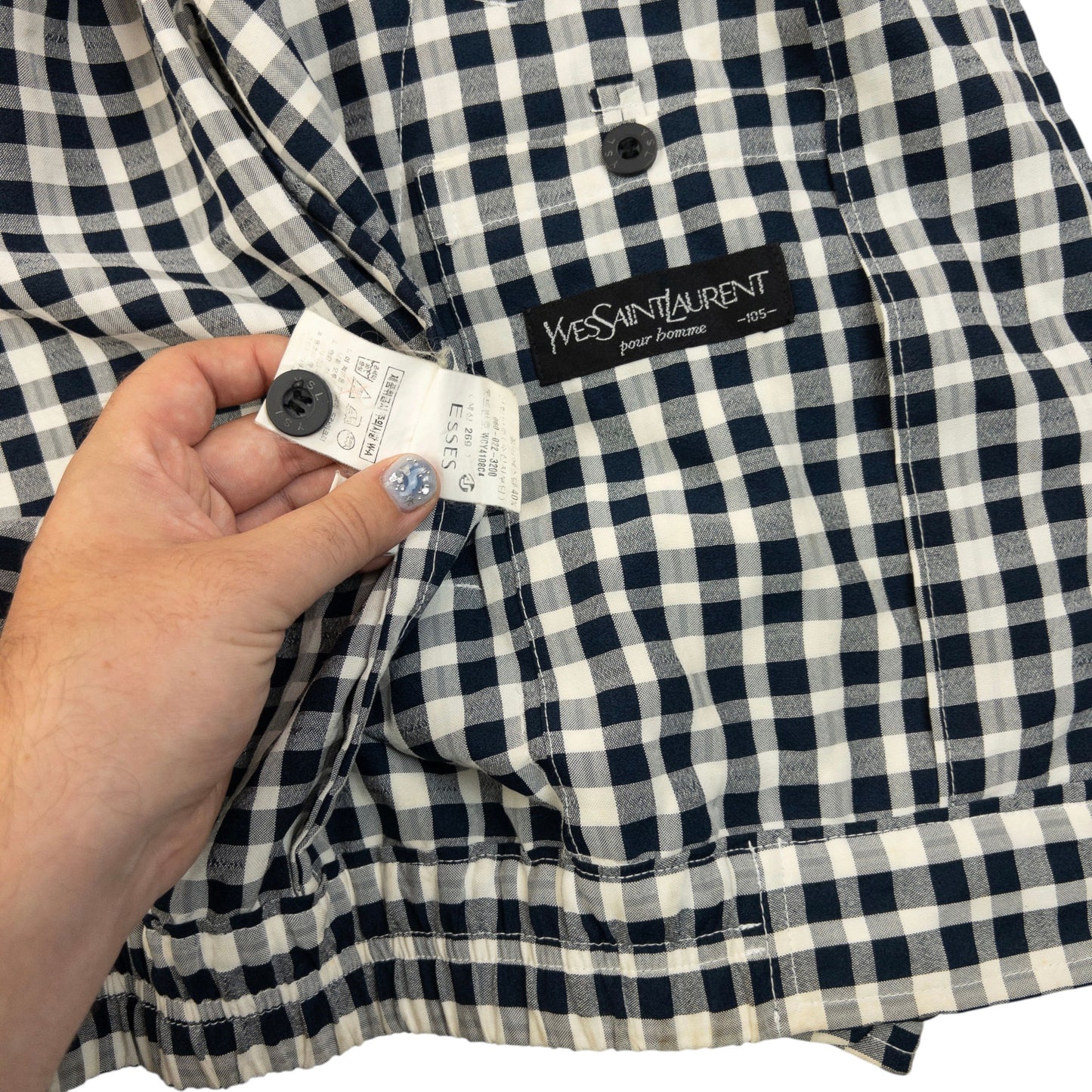 Vintage 90s YSL Yves Saint Laurent Checkered Harrington Jacket Size M