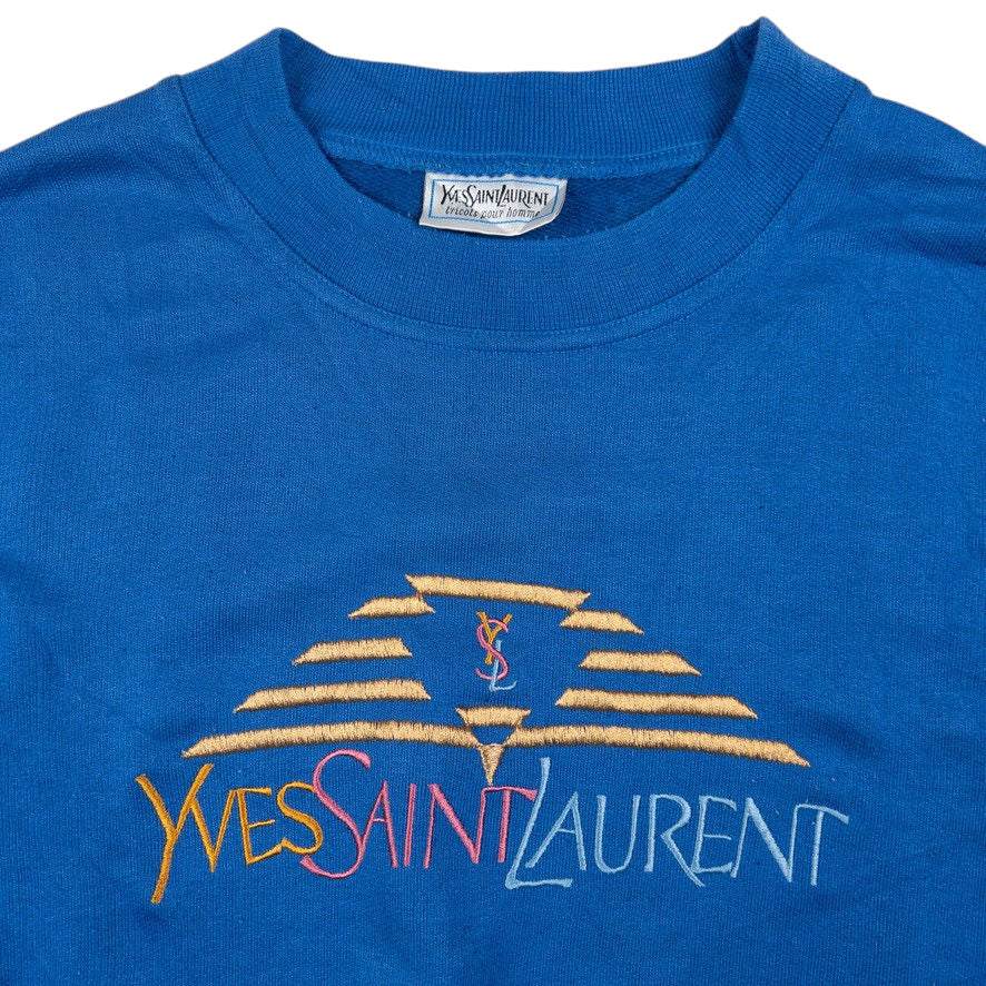 Vintage YSL Yves Saint Laurent Embroidered Sweatshirt Size M
