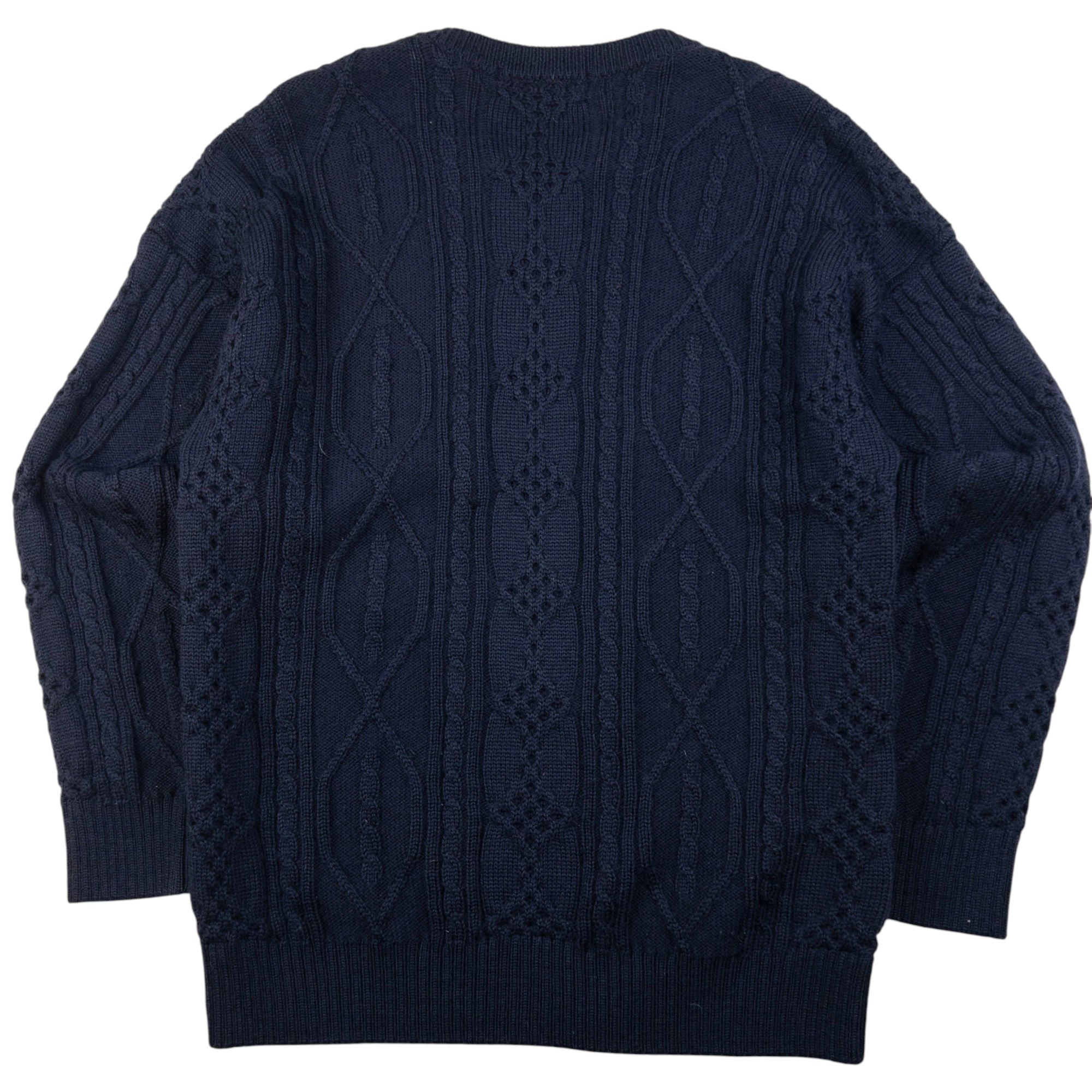 Vintage Burberry Embroidered Cable Knit Jumper Size M