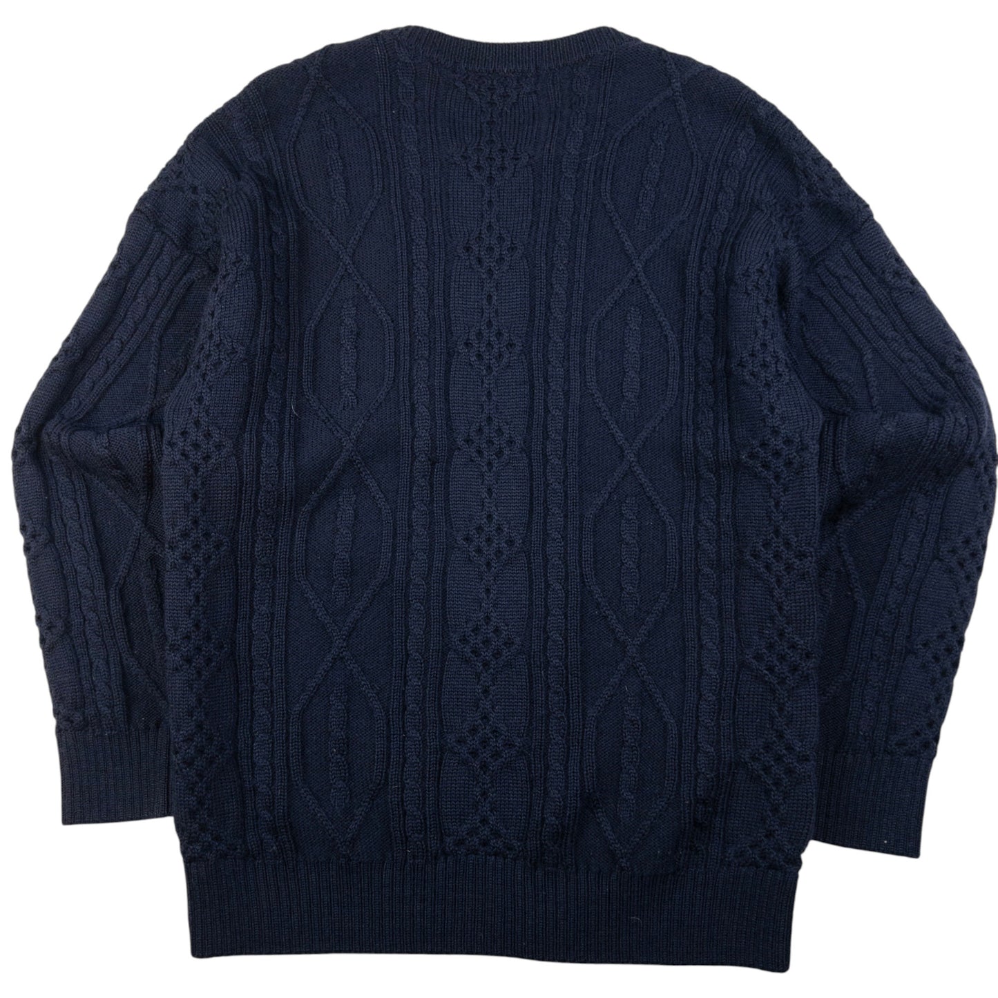 Vintage Burberry Embroidered Cable Knit Jumper Size M