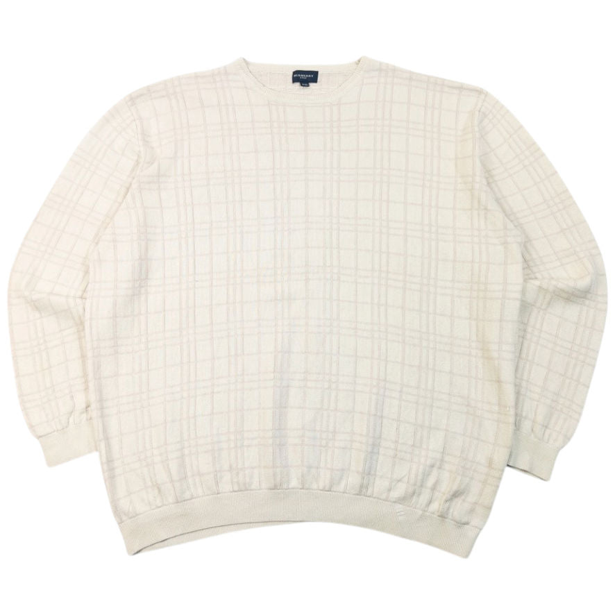 Vintage 2000s Burberry Golf Nova Check Silk Cashmere Jumper Size XXL