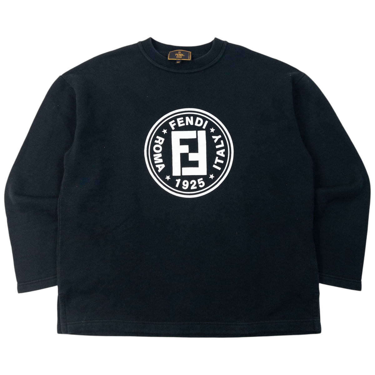 Vintage 90s Fendi Graphic Sweatshirt in black (cotton), white contrast logo graphic