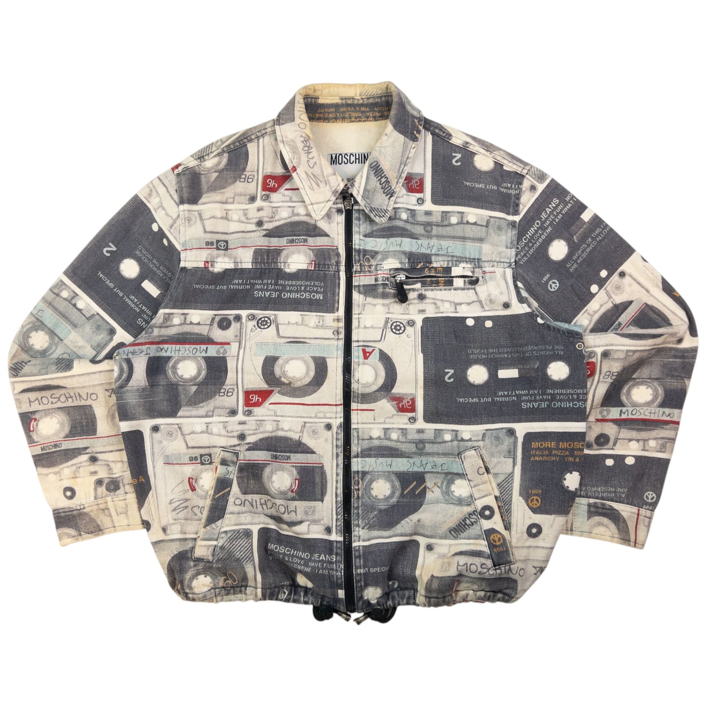 Vintage Moschino Jeans Cassette Print Jacket Size L