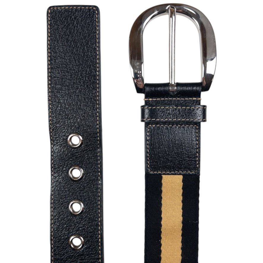 Vintage Gucci Stripe Leather Belt Size W26