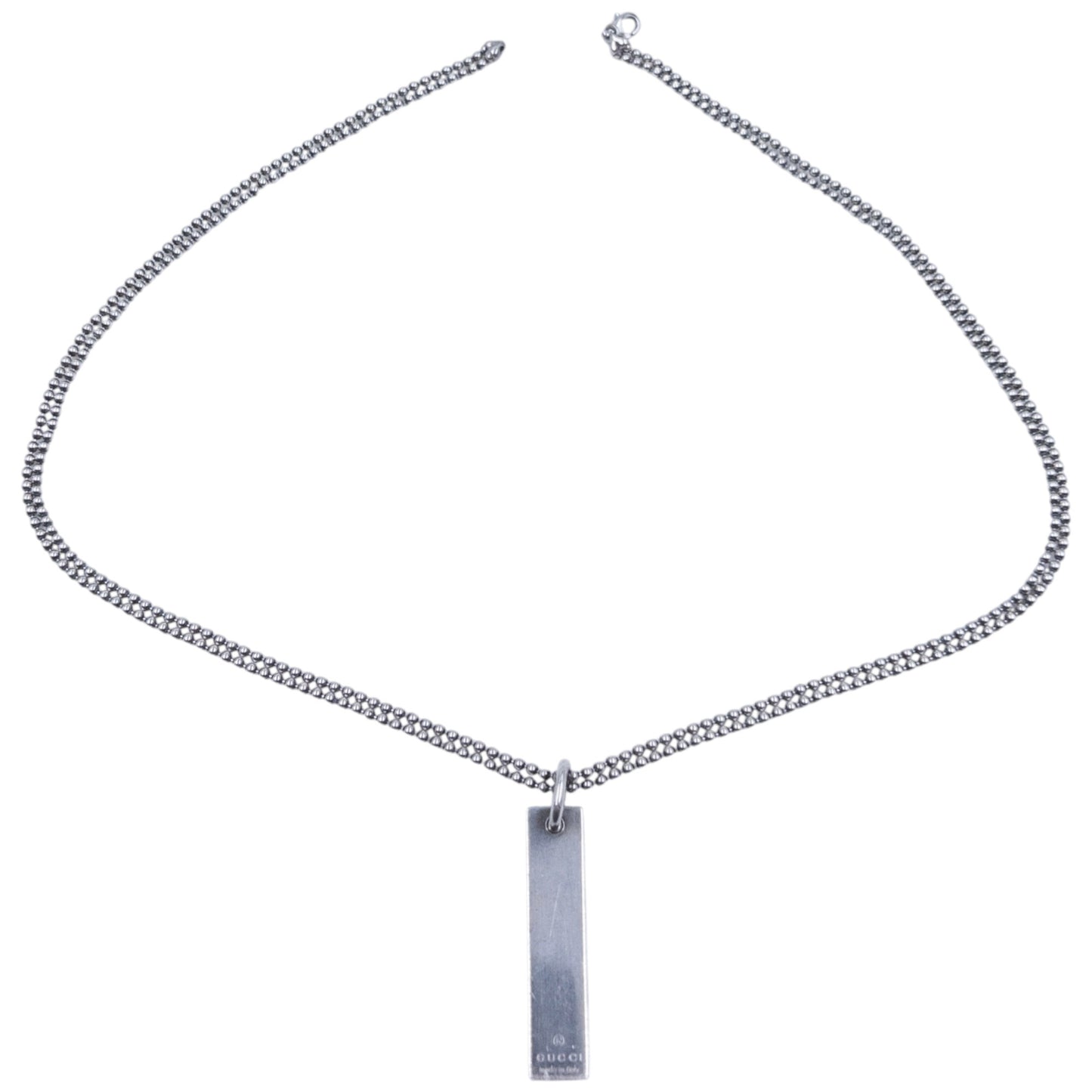 Vintage Gucci Silver Pendent Double-Chain Necklace