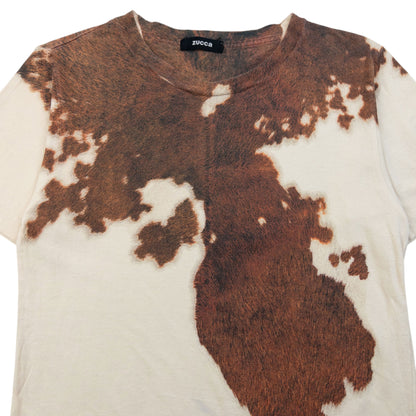 Vintage 2000s Cabane De Zucca By Issey Miyake Cow Print T Shirt Womens Size M