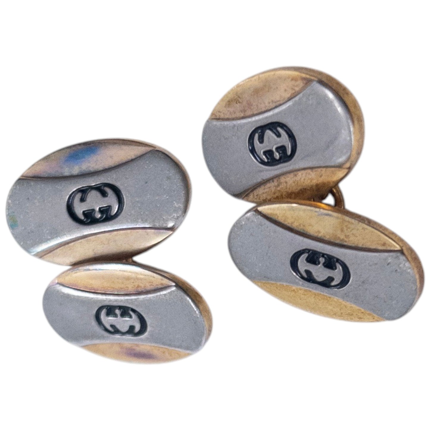 Vintage 80s Gucci Embossed Chain Link Cuff Links