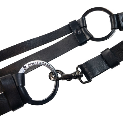 Vintage 2000s Dolce & Gabbana Leather Clip Ring Belt Size M
