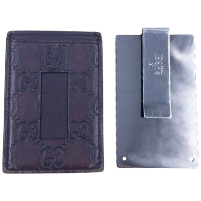 Vintage Gucci Monogram Leather Card Holder / Money CLip
