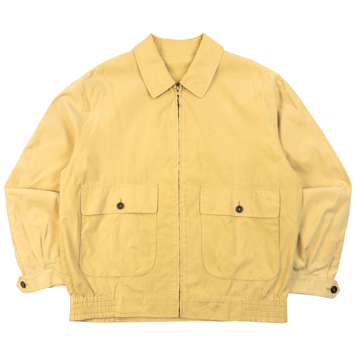 Vintage 90s Burberry Harrington Jacket in yellow, embossed fastenings