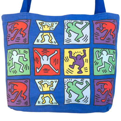 Vintage 1982 Keith Haring Graphic Tote Shoulder Bag in blue (baumwolle)
