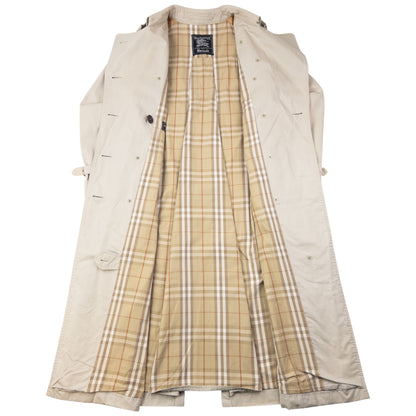 Vintage 90s Burberry Nova Check Lined Belted Trench Coat Womens Size XL