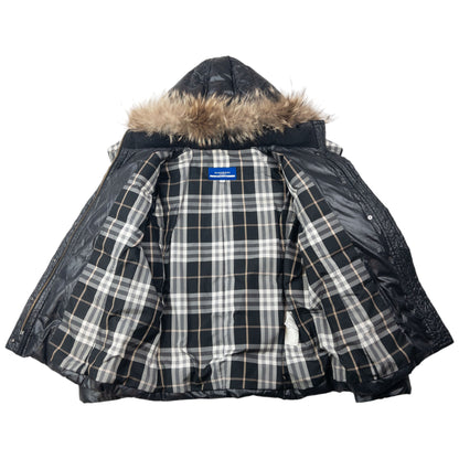 Vintage 2000s Burberry Blue Label Fur Hood Puffer Jacket Womens Size M