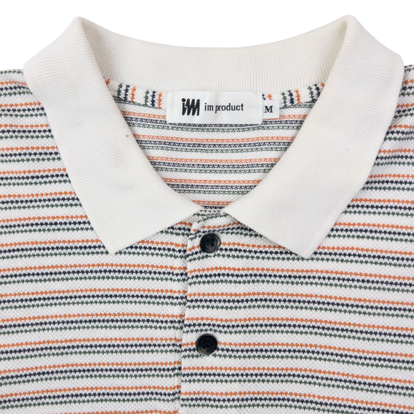 Vintage 90s Issey Miyake Striped Polo Shirt Size M