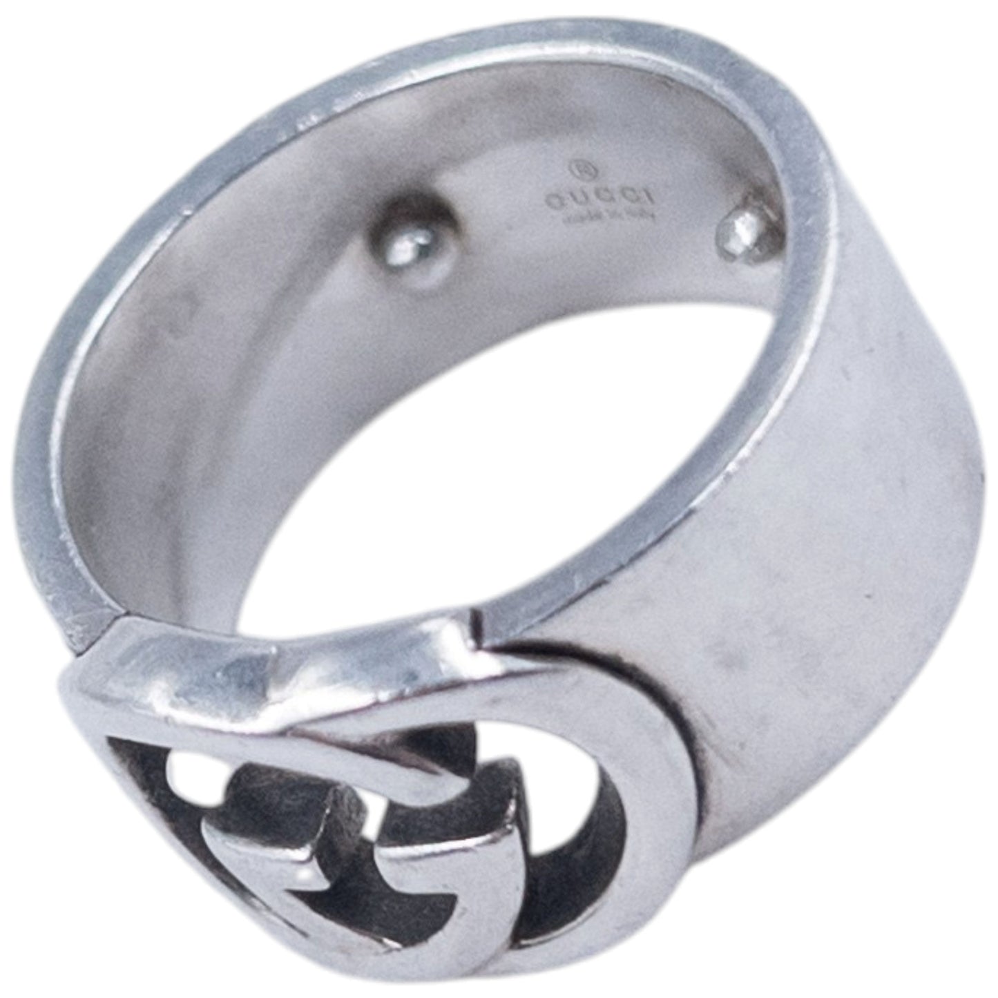 Vintage 2000s Gucci Silver Logo Ring