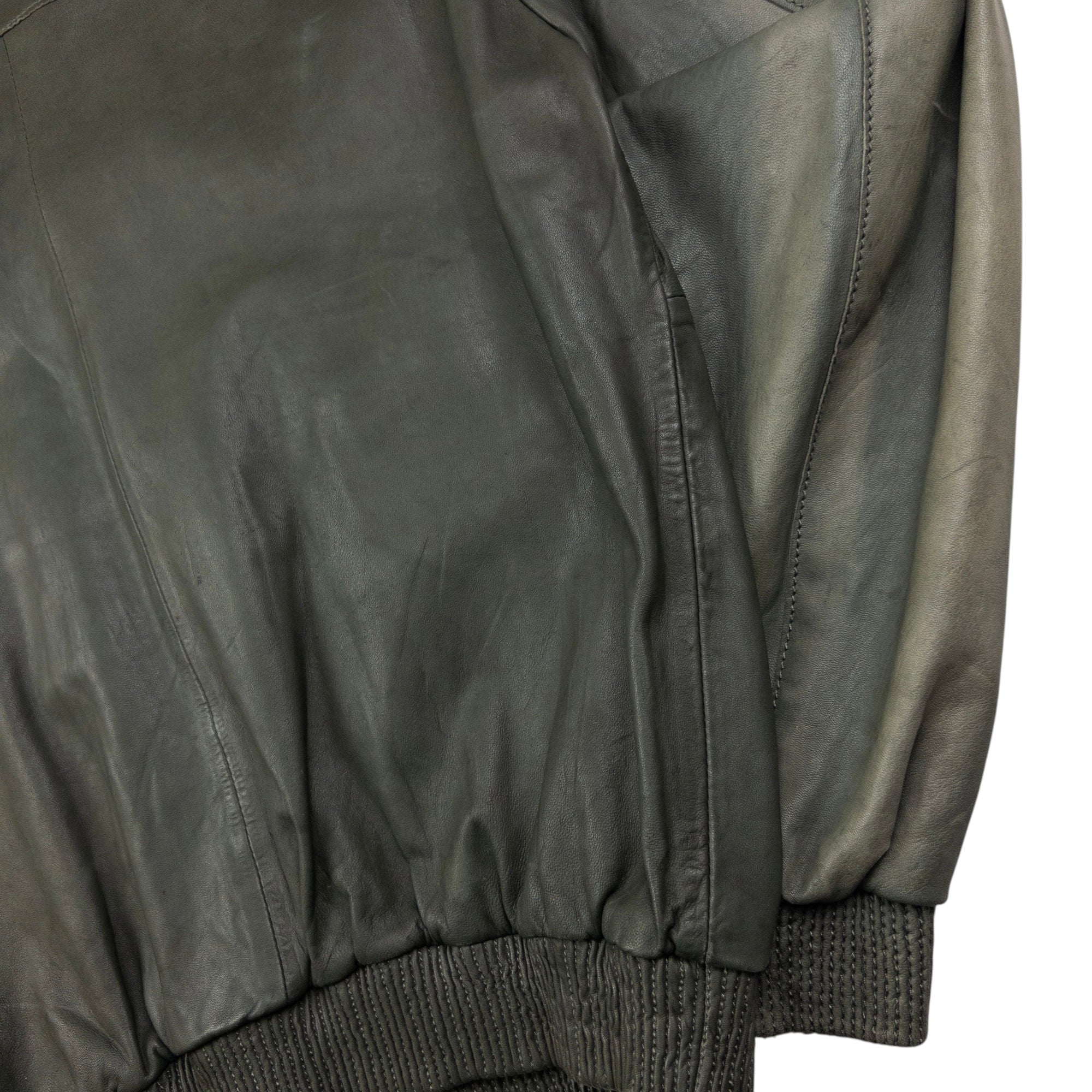Vintage Hugo Boss Zip Up Leather Jacket Size M