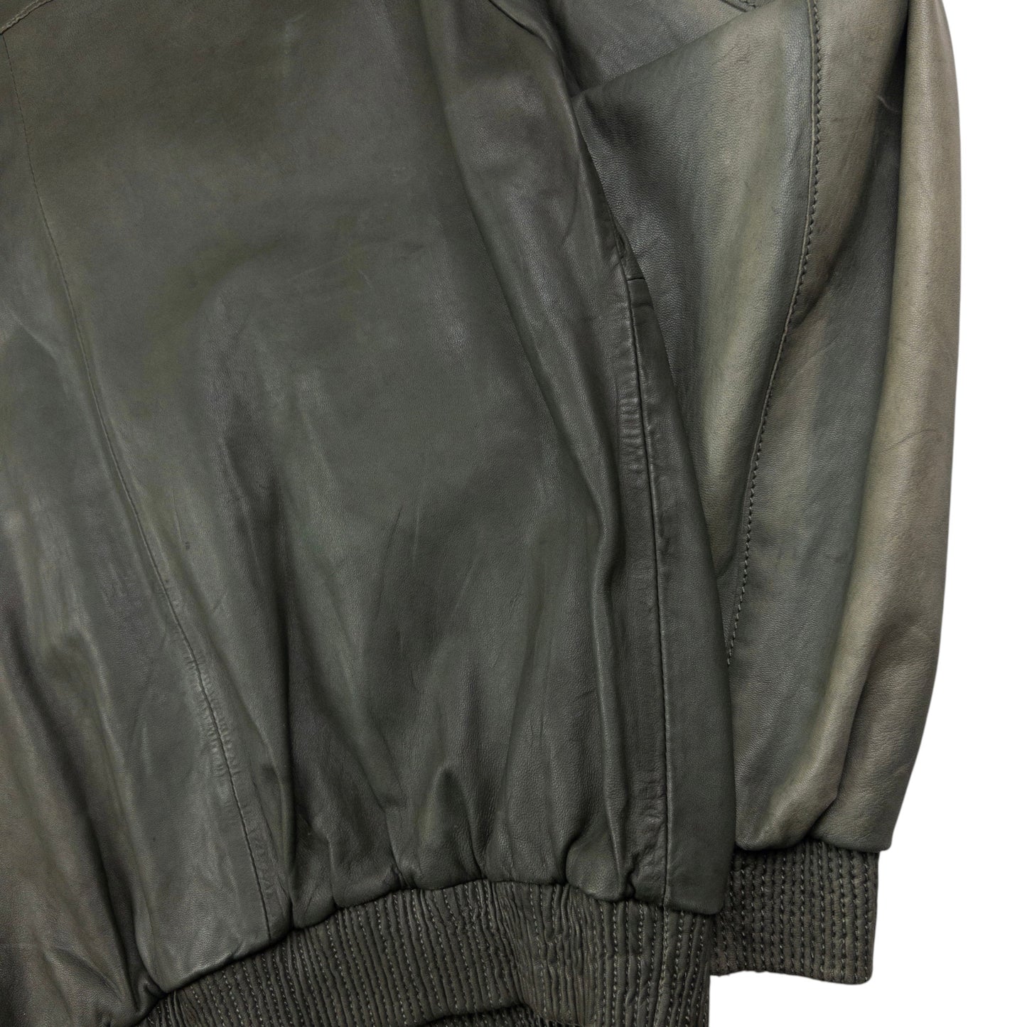 Vintage Hugo Boss Zip Up Leather Jacket Size M