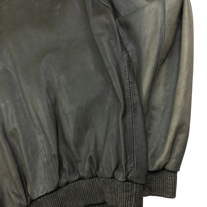Vintage Hugo Boss Zip Up Leather Jacket Size M