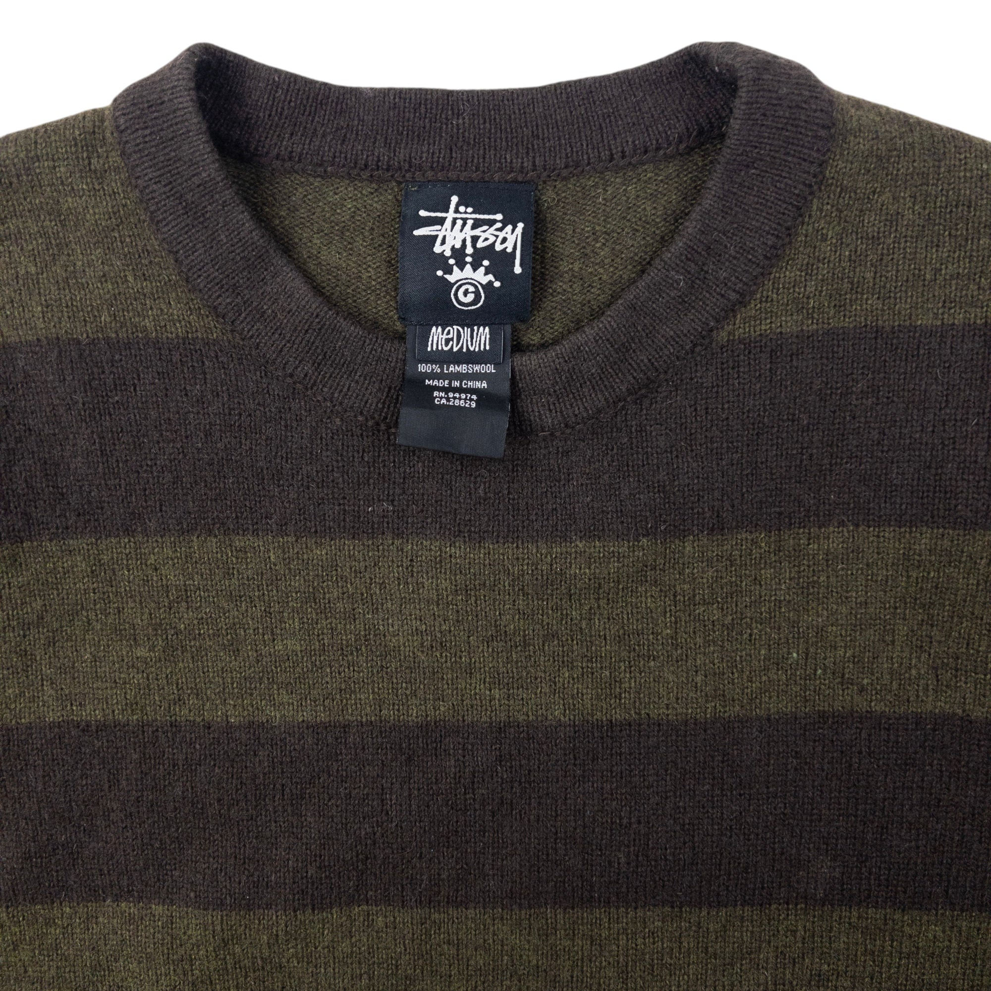 Vintage Stussy Striped Wool Jumper Size M
