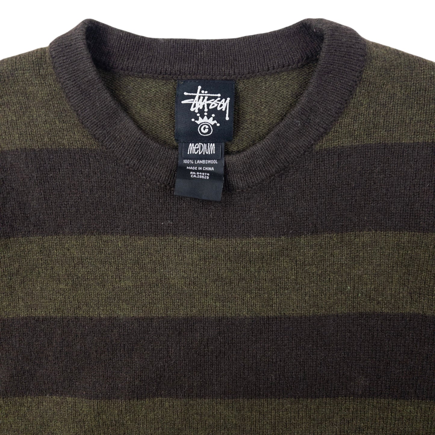 Vintage Stussy Striped Wool Jumper Size M