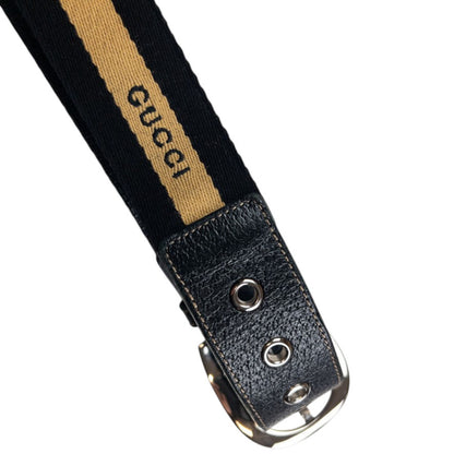 Vintage Gucci Stripe Leather Belt Size W26