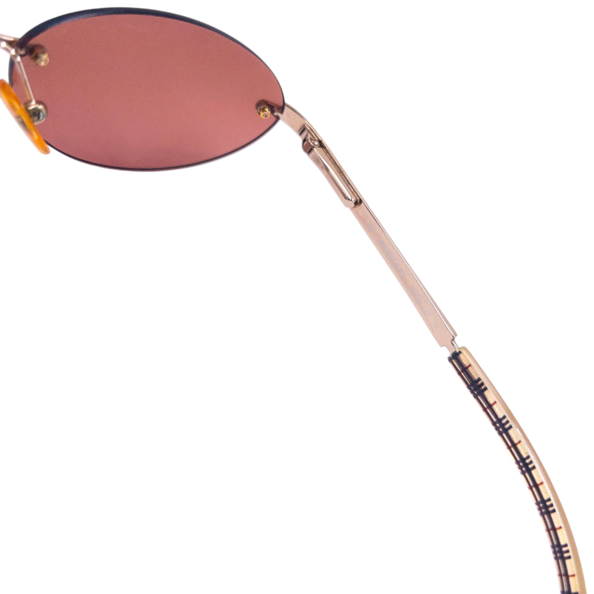 Vintage 2000s Burberry Nova Check Rimless Sunglasses