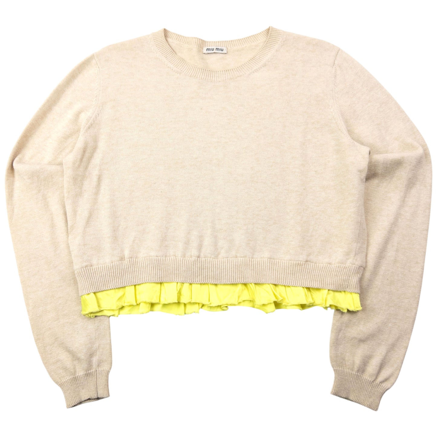 Vintage 2010 Miu Miu Frill Trim Cropped Jumper Womens Size M