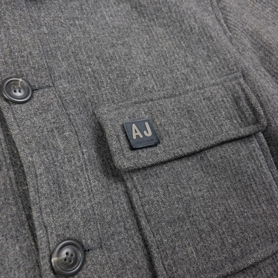 Vintage Armani Jeans Button Up Wool Jacket Size XL