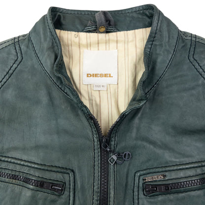 Vintage 2000s Diesel Zip Up Leather Jacket Size M