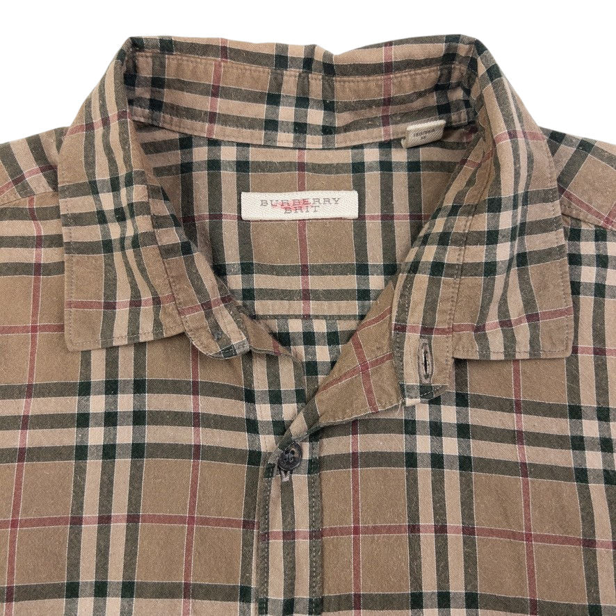 Vintage Burberry Nova Check Long Sleeve Button Up Shirt Size M
