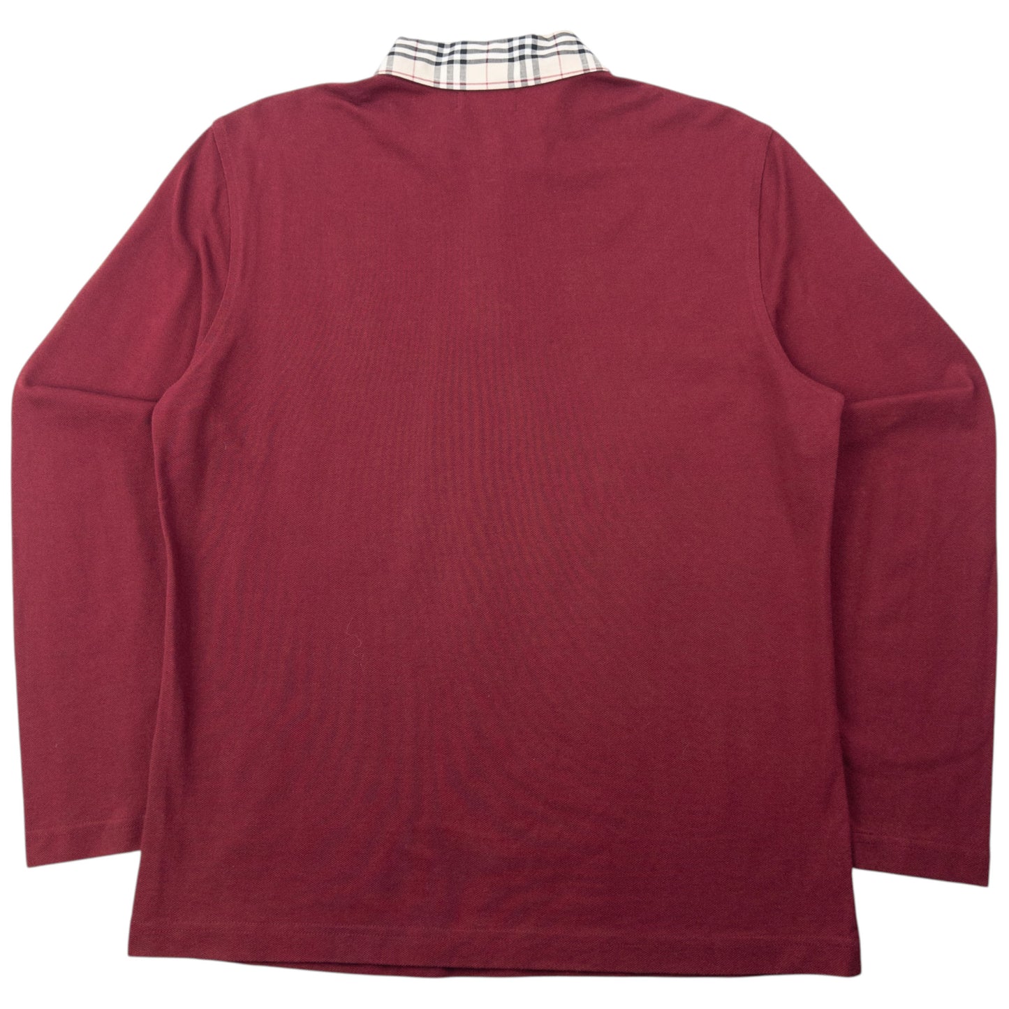 Vintage 2000s Burberry Nova Check Collar Long Sleeve Polo Shirt Size M