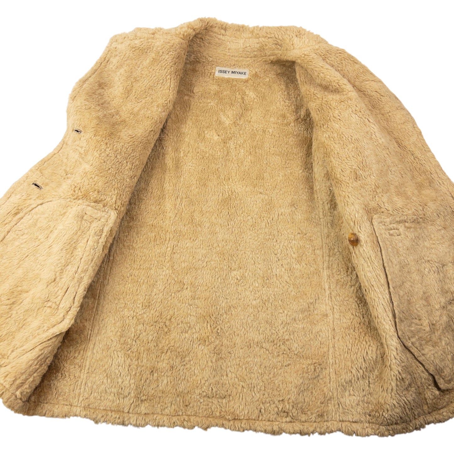 Vintage 90s Issey Miyake Fur Lined Button Up Jacket Size M