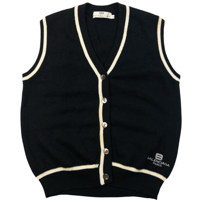 Vintage 90s Balenciaga Golf Button Up Sweater Vest Womens Size M