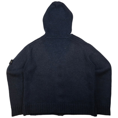 Vintage Stone Island Zip Up Knit Hoodie Size L