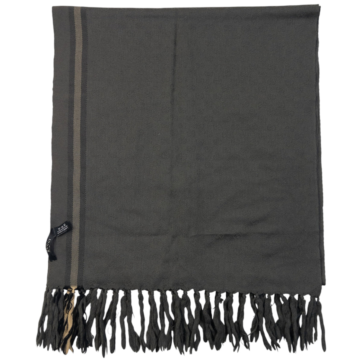 Vintage 2000s Gucci Monogram Wool Tassel Scarf