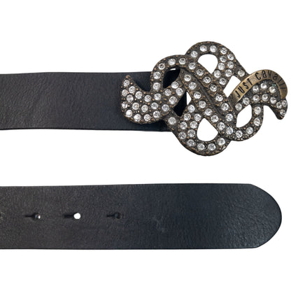 Vintage 2000s Roberto Cavalli Diamanté Leather Belt Size M