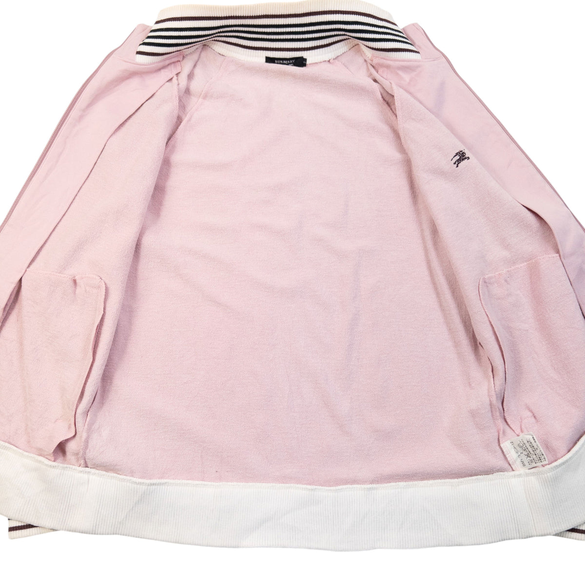 Vintage 2000s Burberry Black Label Zip Up Sweatshirt in pink, photo 4