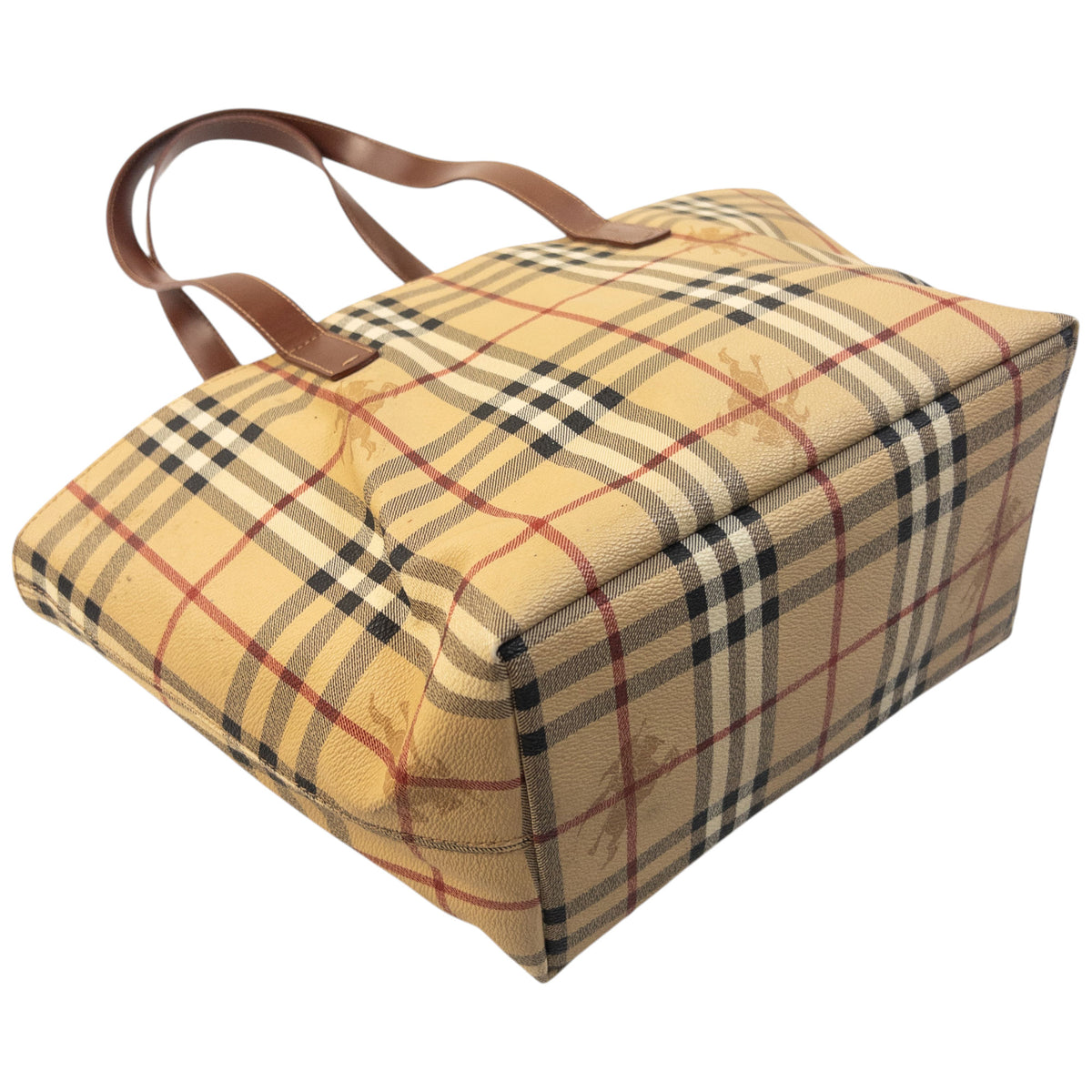 Vintage 2000s Burberry Nova Check Leather Shoulder Bag