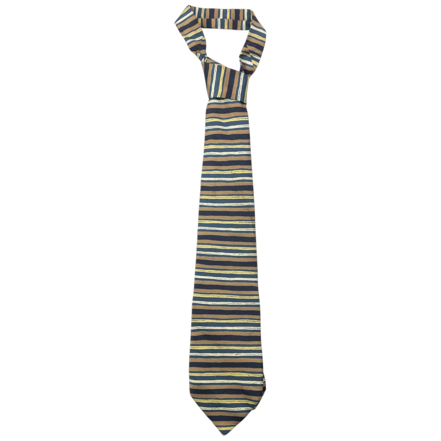 Vintage 90s Issey Miyake Striped Silk Tie