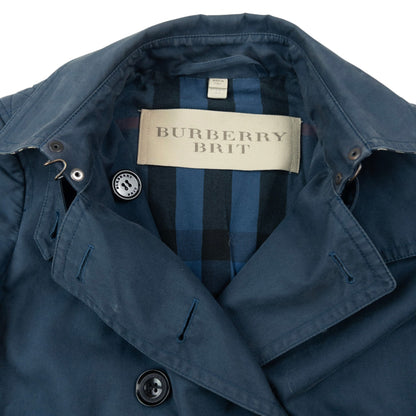 Vintage Burberry Brit Nova Check Lined Belt Waist Trench Jacket Womens Size S