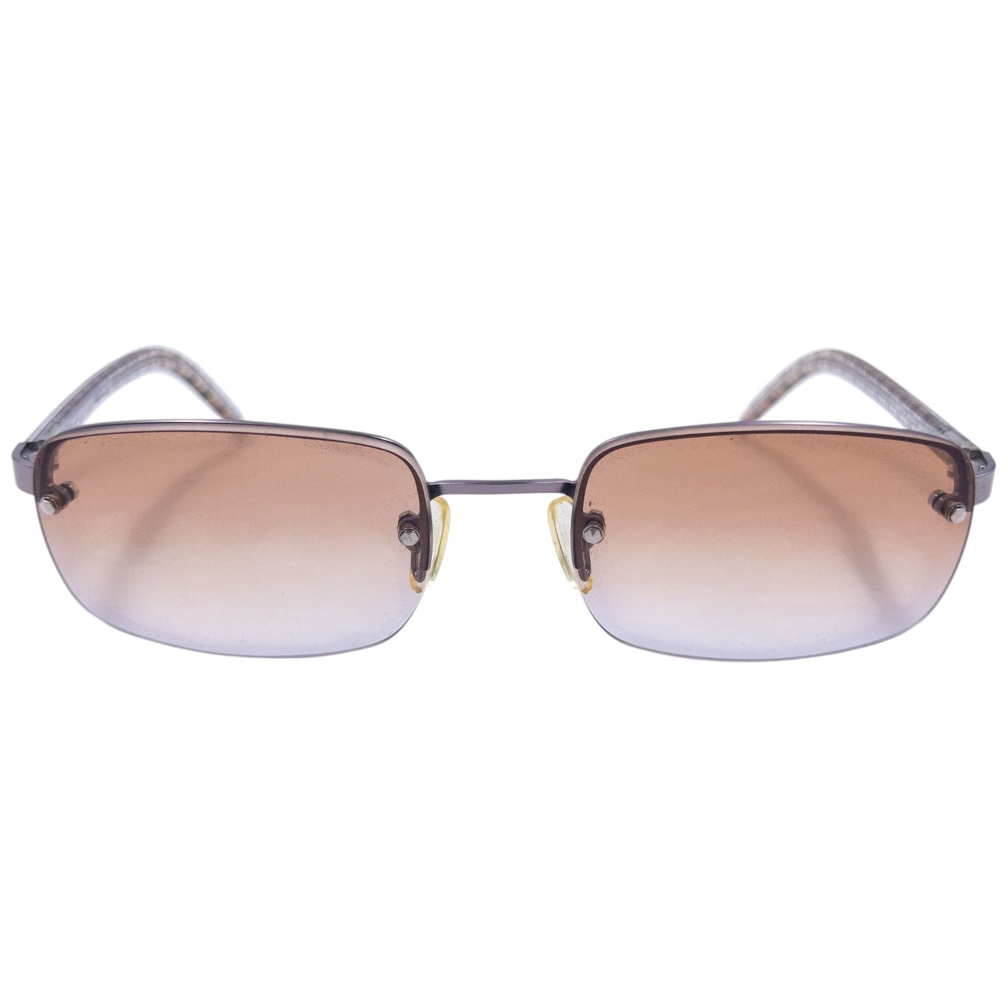 Vintage Burberry Nova Check Rimless Sunglasses