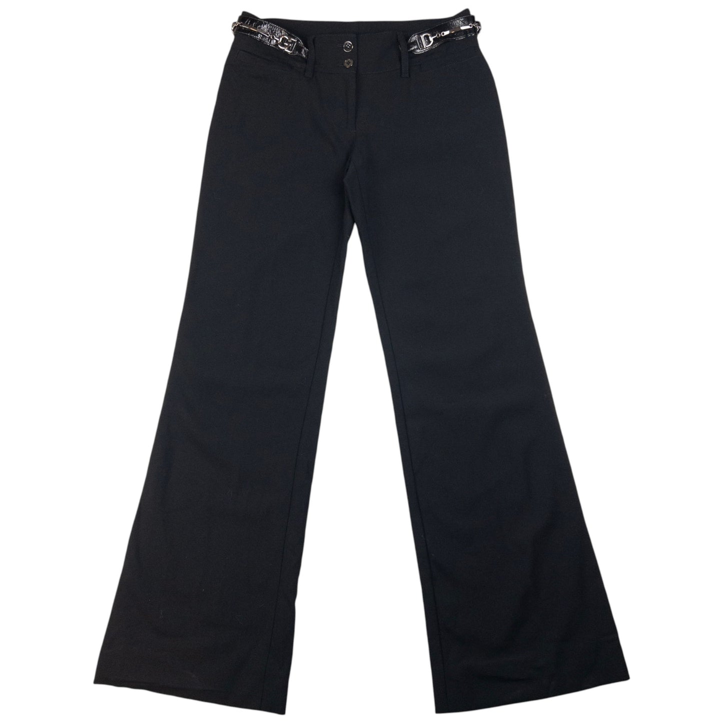 Vintage Dolce & Gabbana Buckle Waist Flared Trousers Womens Size W28