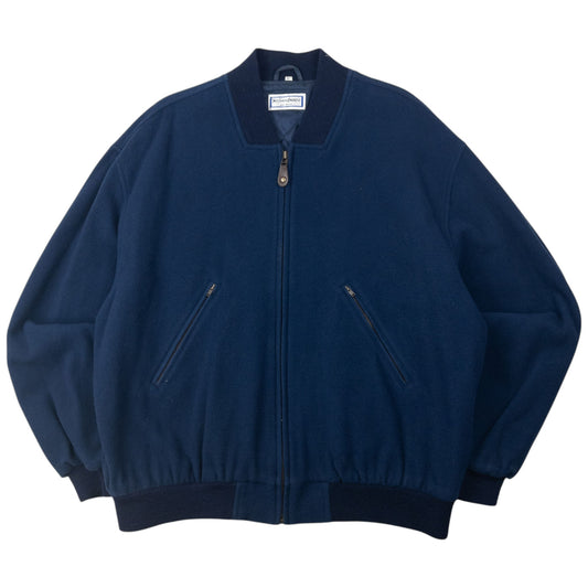 Vintage 80s YSL Yves Saint Laurent Cashmere Bomber Jacket Size XL