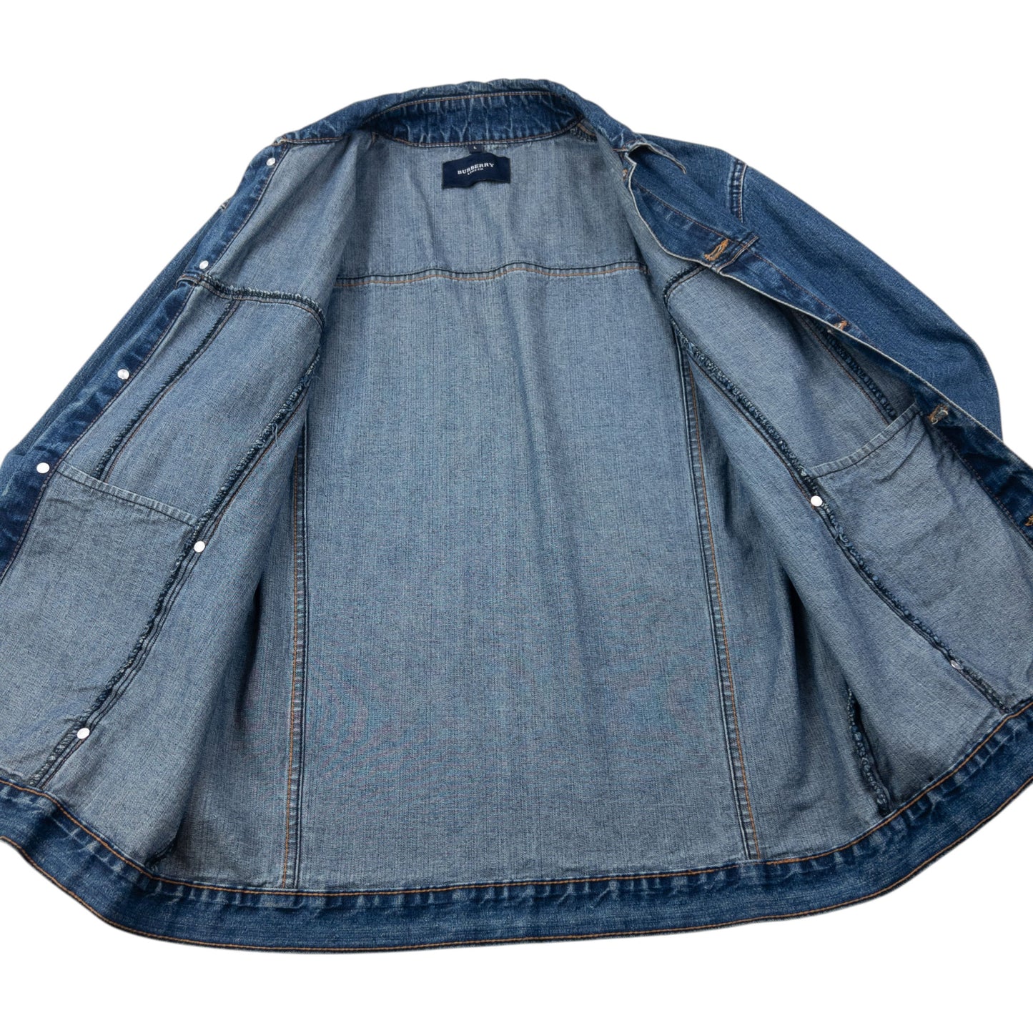 Vintage 2000s Burberry Button Up Denim Jacket Size M